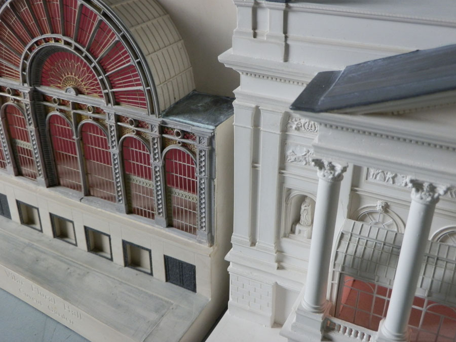 Purchase  The Royal Opera House & Floral Hall, Covent Garden London, England, Matched Pair of Bookends, handmade in plaster by Timothy Richards.